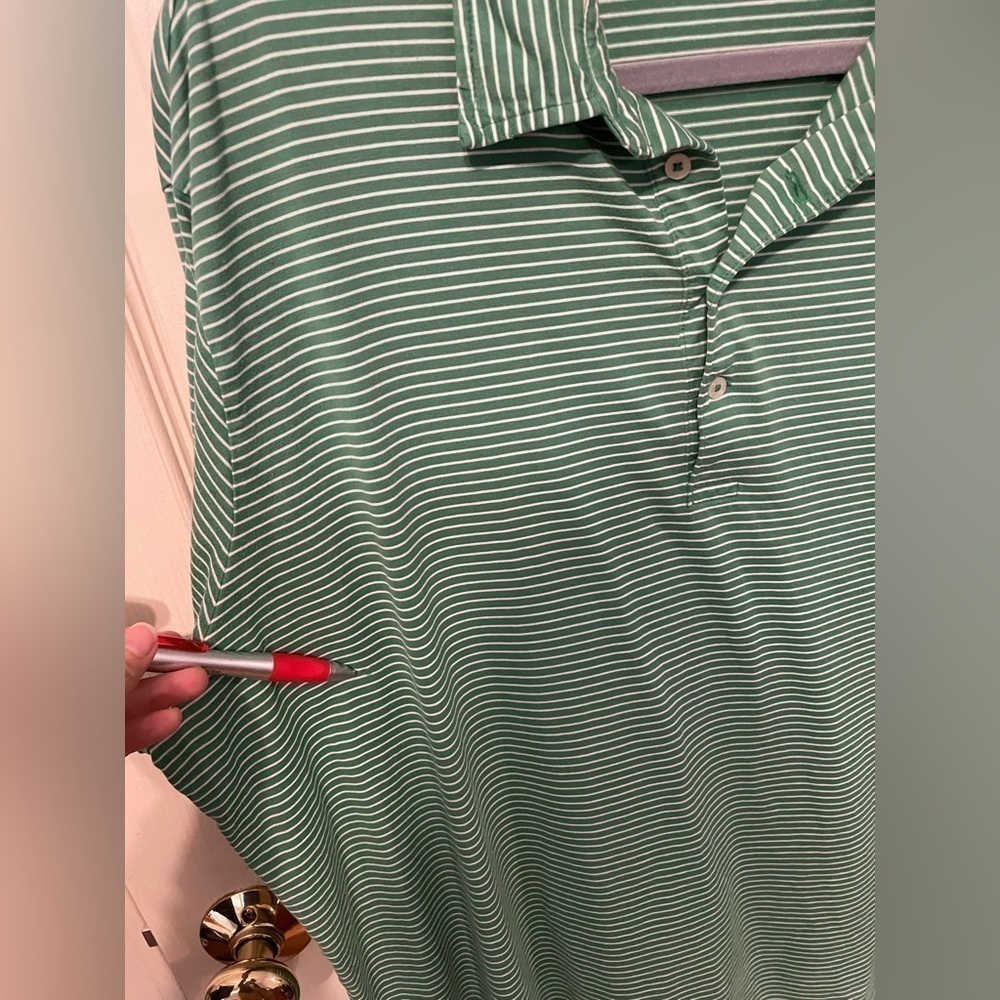 Polo Ralph Lauren golf Pima cotton green white stripe  polo - Picture 3 of 10